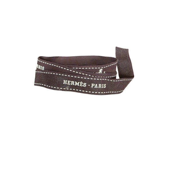 Authentic Hermès Paris Brown Ribbon Wrapping With Logo Design Authentic - Picture 3 of 4